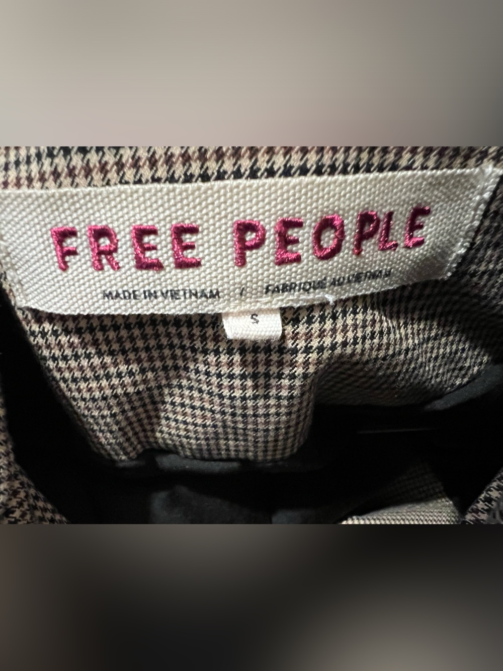 Free People Betty Blazer Houndstooth
Cropped Brown Small - Picture 4 of 6